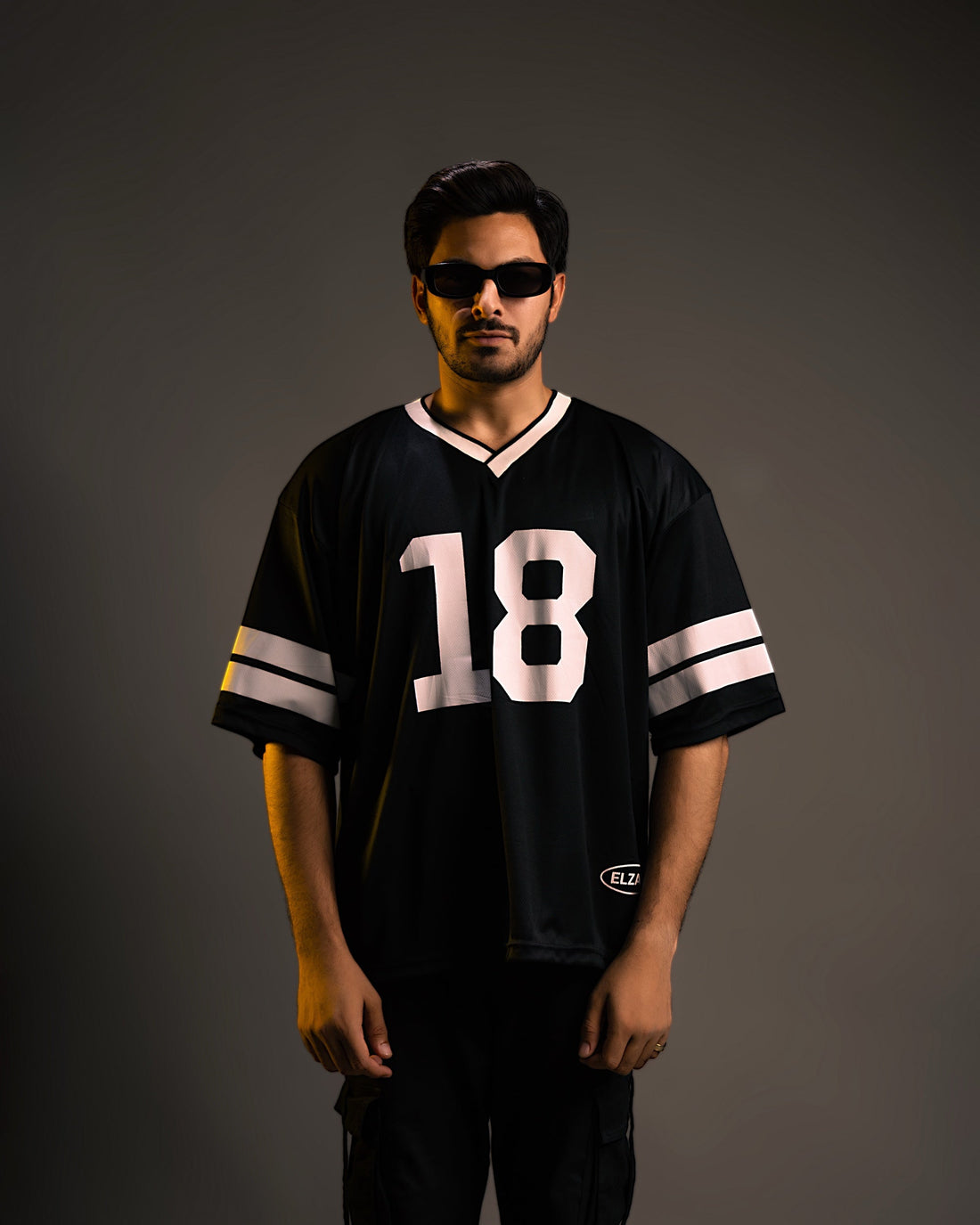 OG 18 black oversized basketball jersey by Elzari