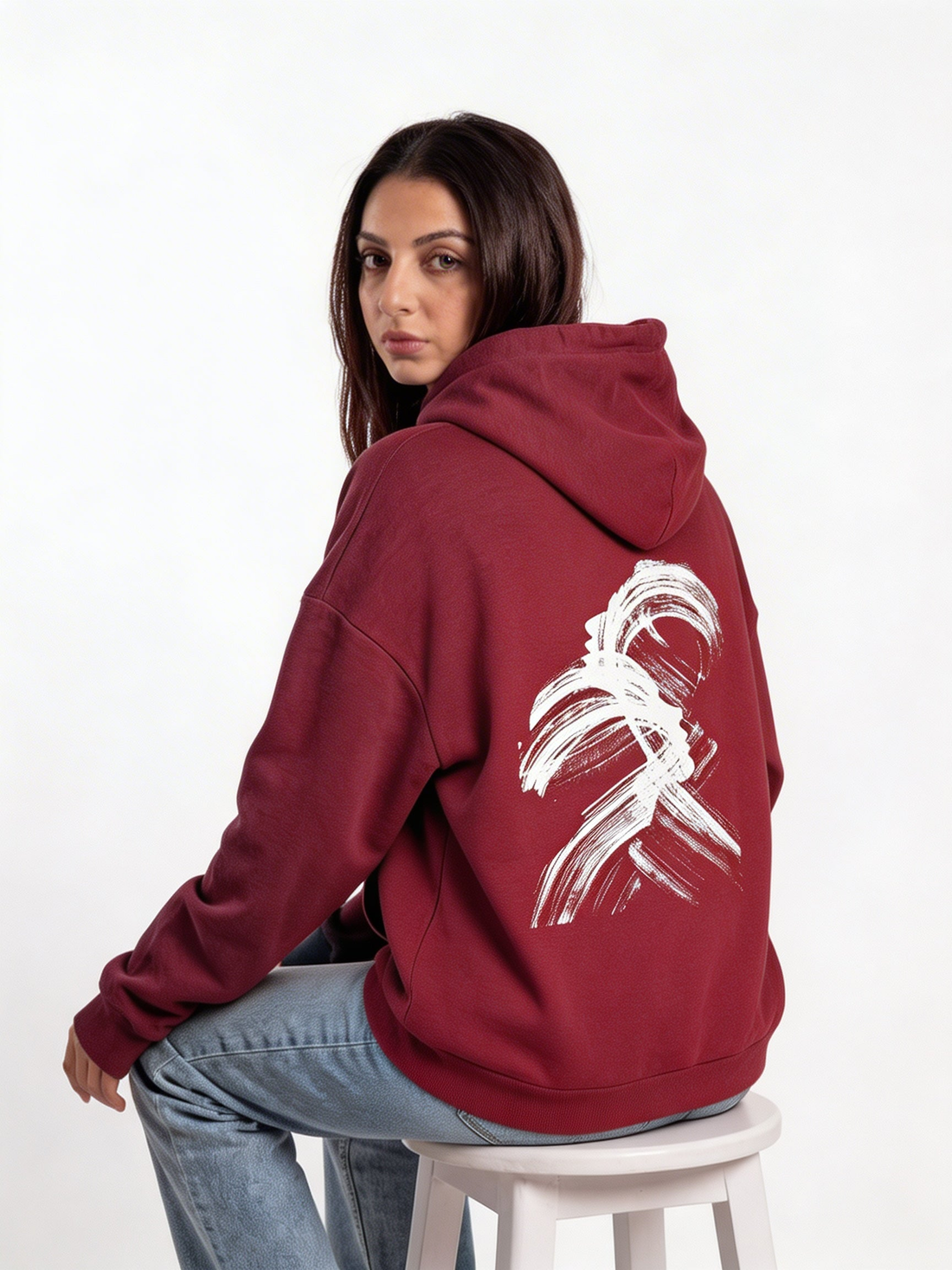 Two Faces oversized unisex hoodie by Elzari
