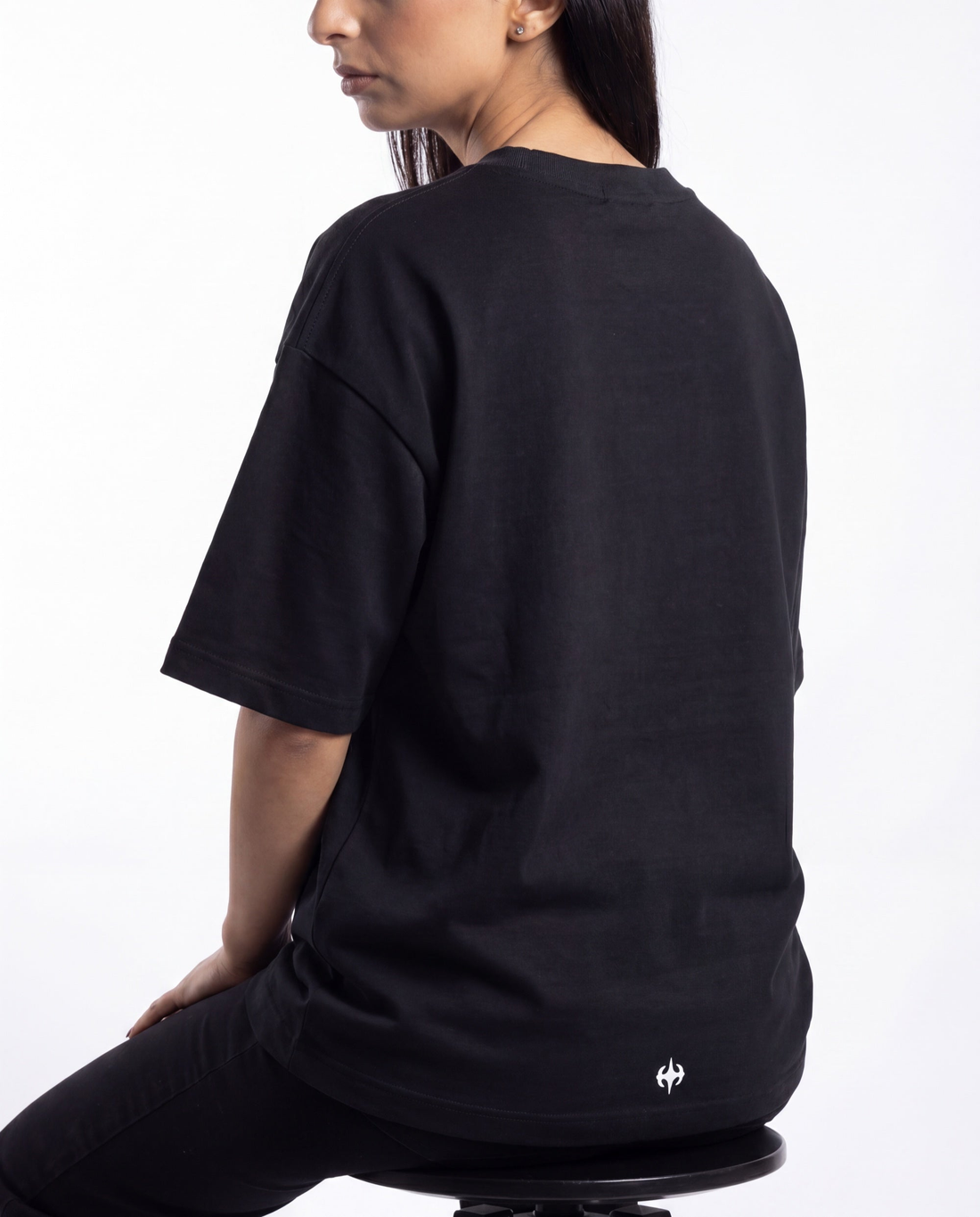 Blanks plain black oversized drop-shoulder tee by Elzari