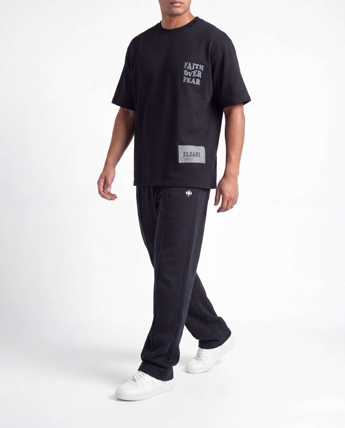 Faith Over Fear tee and baggy trouser bundle by Elzari