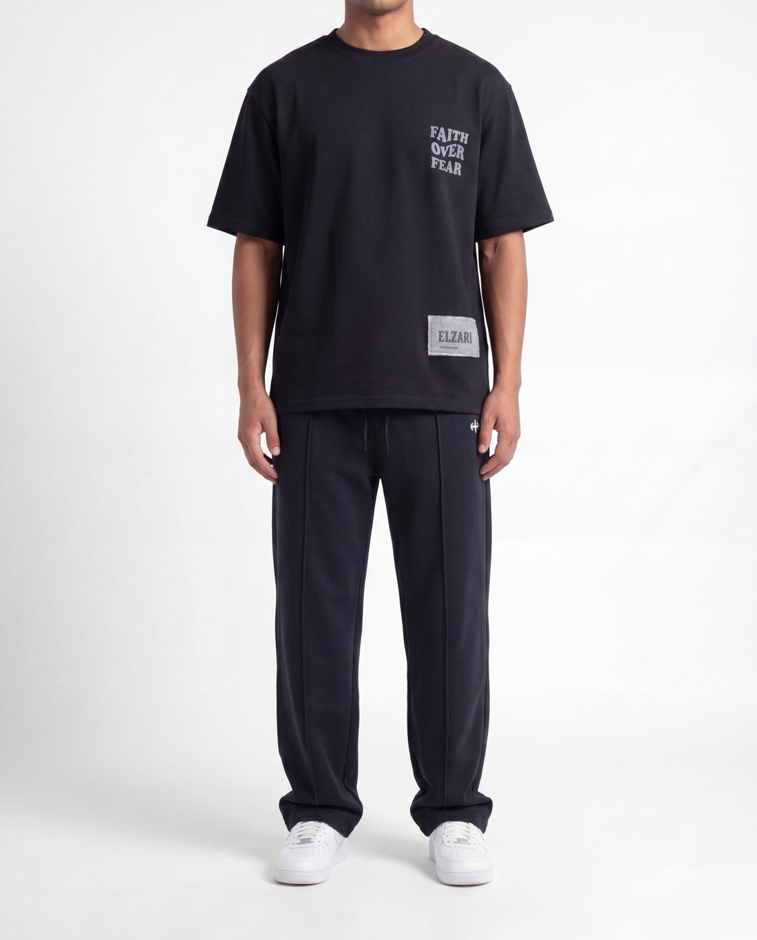 Faith Over Fear tee and baggy trouser bundle by Elzari