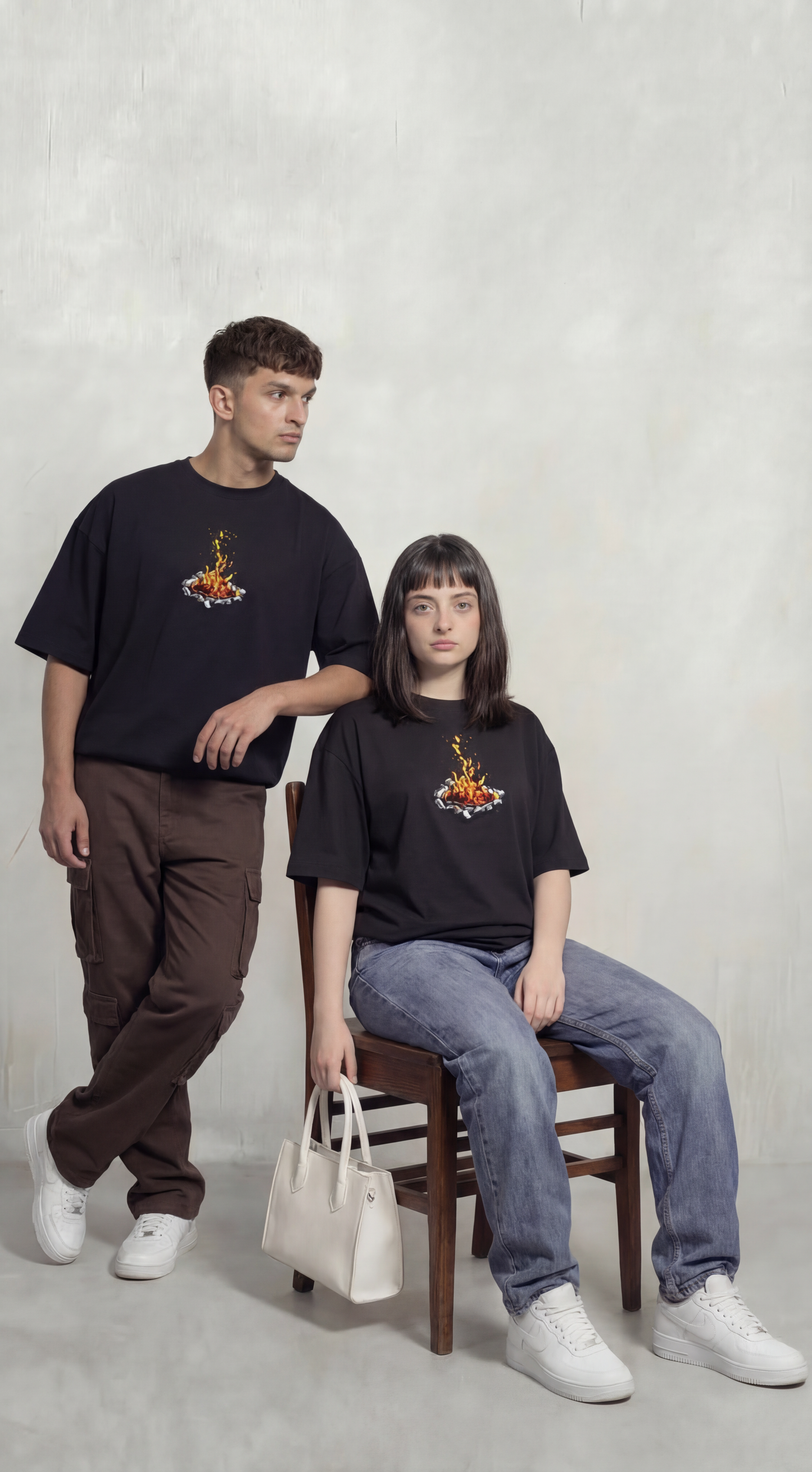 The Wildfire (Embroidered) - Drop Shoulder Tee
