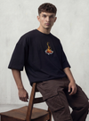 The Wildfire embroidered oversized drop-shoulder tee by Elzari