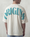 Origins oversized drop-shoulder tee with back print by Elzari